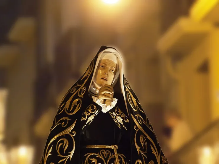 The Virgin is carried through the streets of Ibiza