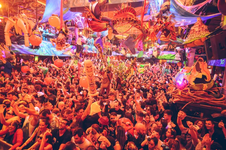 Image taken by Toni Villens, supplied by Rosa Santos (elrow Head of PR) January 2022 elrow NYD | Amnesia Ibiza by Toni Villens