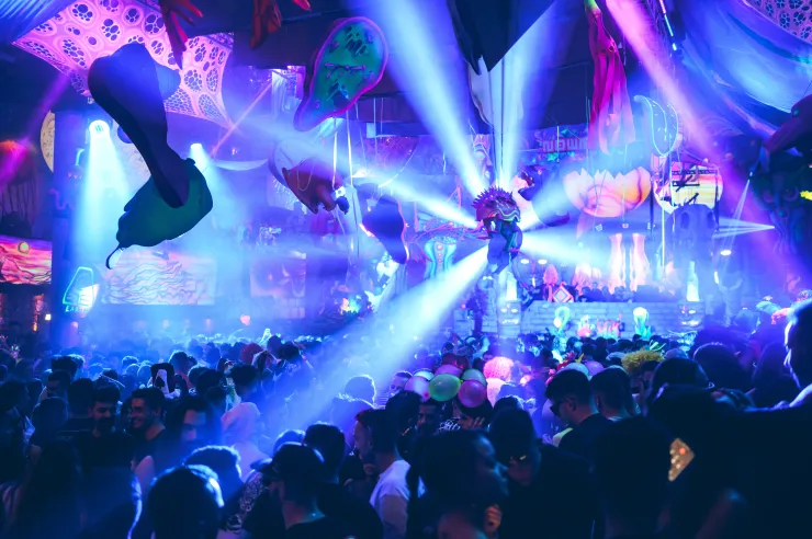 Image taken by Toni Villens, supplied by Rosa Santos (elrow Head of PR) January 2022 elrow NYD | Amnesia Ibiza by Toni Villens