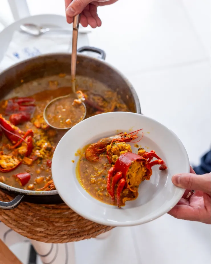Gerösteter Arroz Caldoso Bogavante